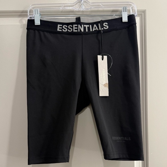 NWT Unisex Essentials Black Athletic Shorts | Stretchy & Comfortable Fit - Picture 2 of 4